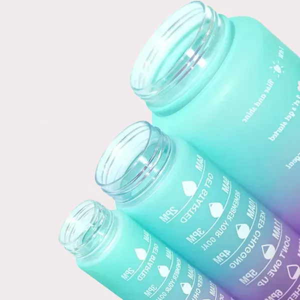 3 Stück Farbverlauf Sport Wasserflasche – Bild 5