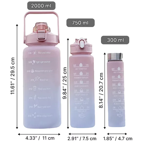 3 Stück Farbverlauf Sport Wasserflasche – Bild 7