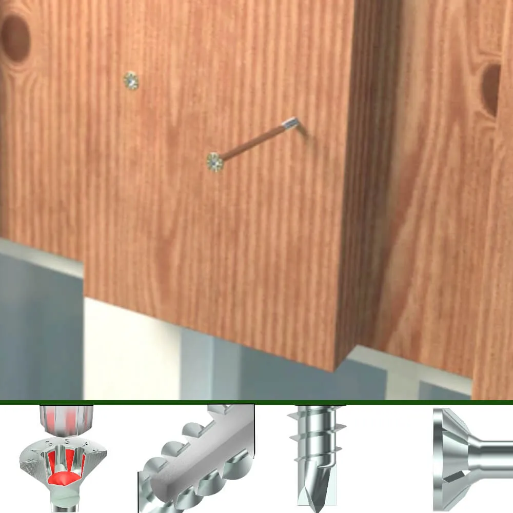 AS-PRO Plus Senkkopf-Schrauben Edelstahl V2A, mit Bohrspitze – Bild 2