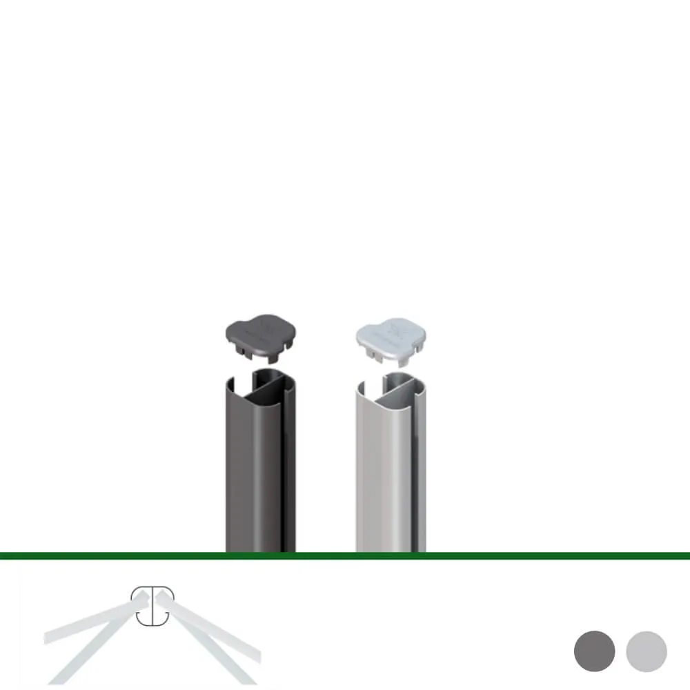 Eck-Basis-Einschubpfosten zum Einbetonieren, für System Zaunfelder
