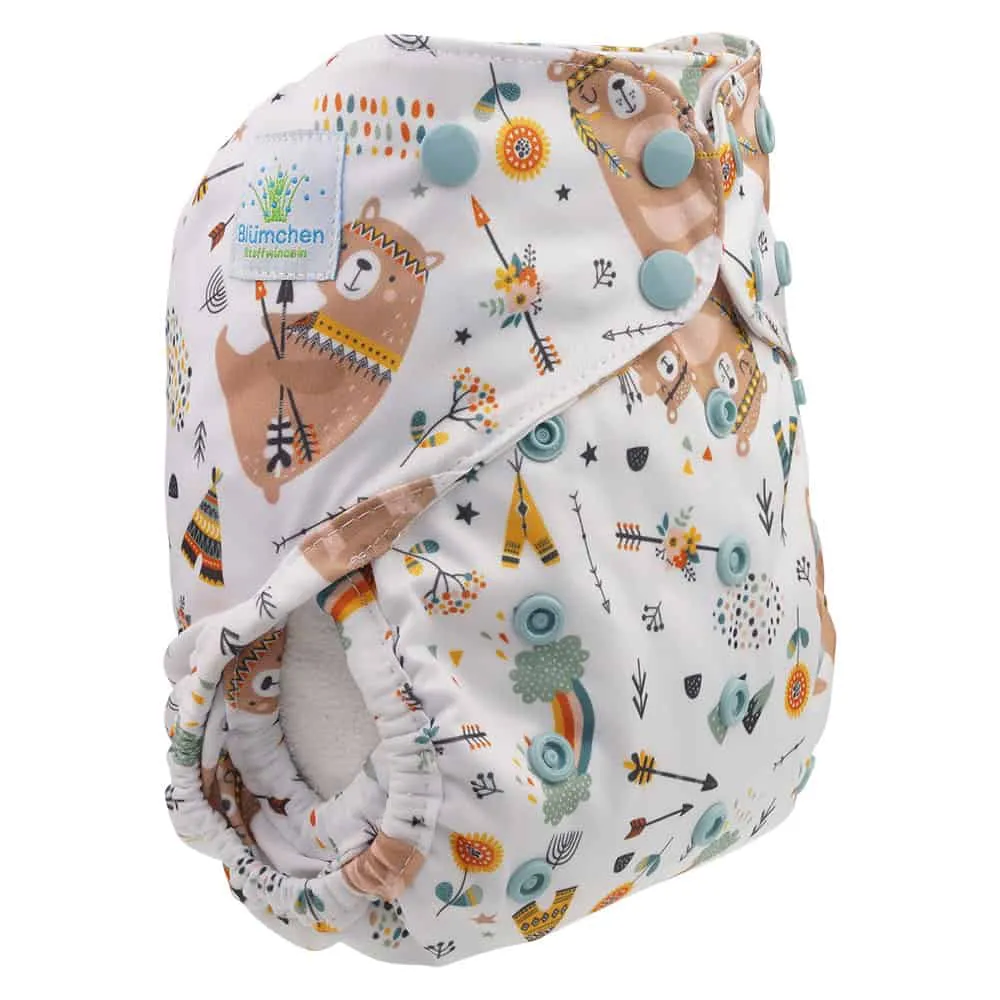 Wiladu Stoffwindeln Starterset Premium Newborn – 4 Überhosen, 8 Prefolds, 5 Saugeinlagen und vieles mehr – Bild 2