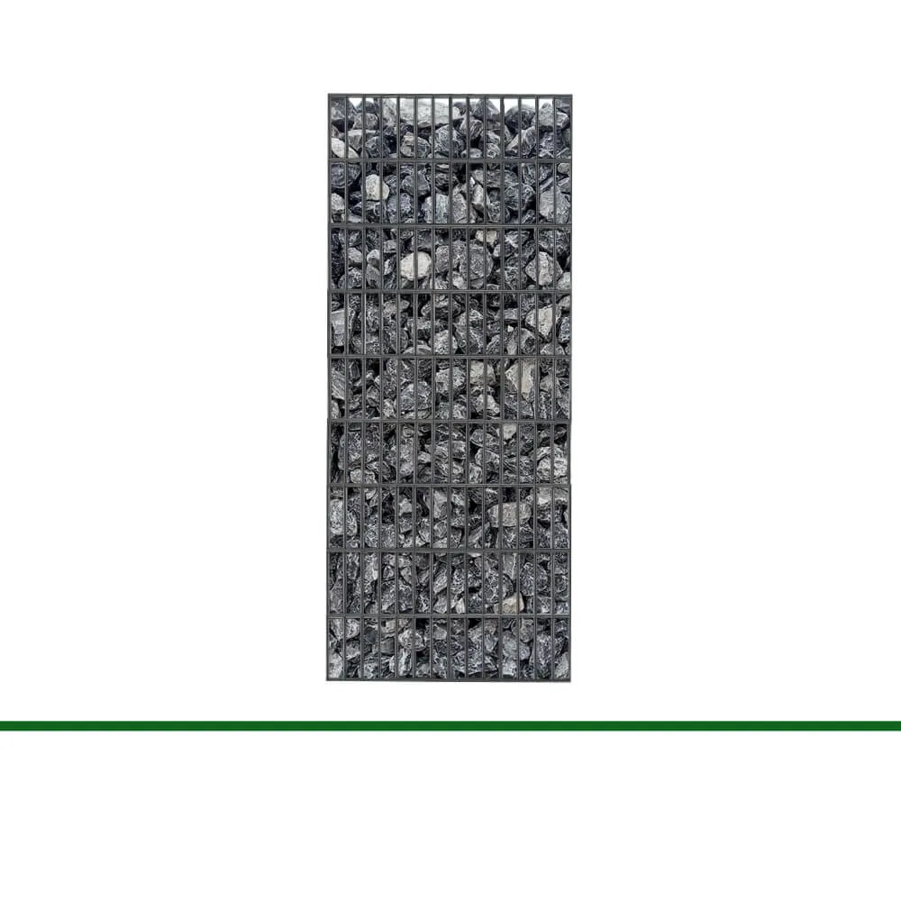 Gabionenzaun mit Steinfüllung, anthrazit