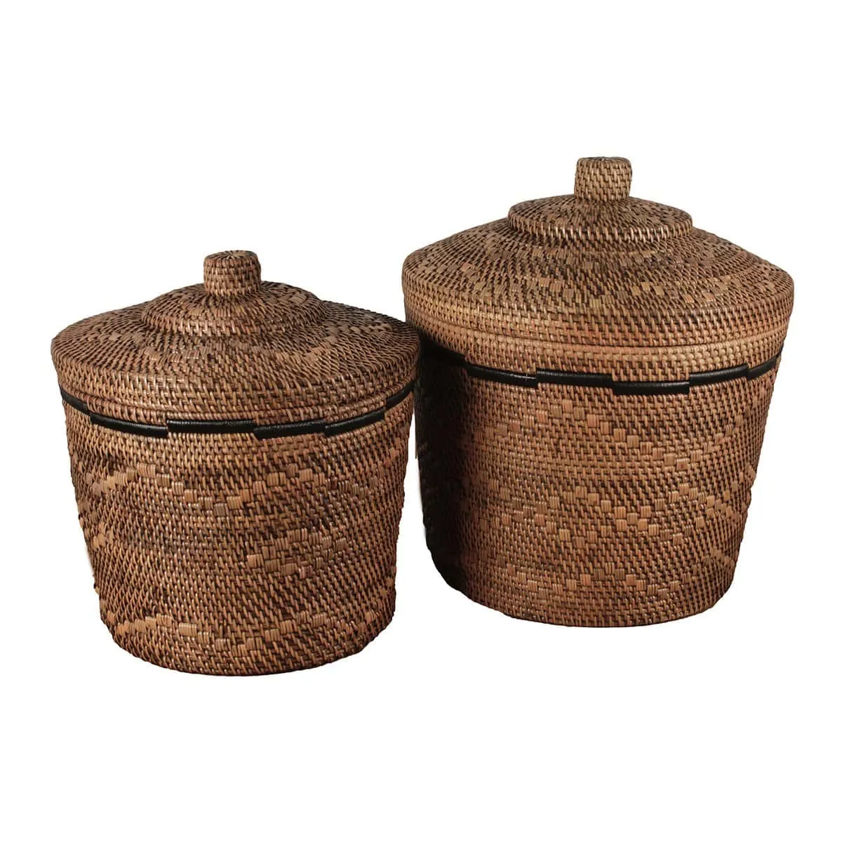 Wäschekorb Java Handarbeit Rattan geflochten verschiedene Größen Korb Wäschepuff Flechtkorb für Wäsche ökologisch und nachhaltig 100% Handmade