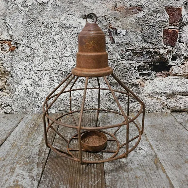 Kerzenhalter Lara von Wiladu 18 x 24cm Shabby Rustikal Rost Edelrost aus Eisen Teelichthalter Kerzen – Bild 2