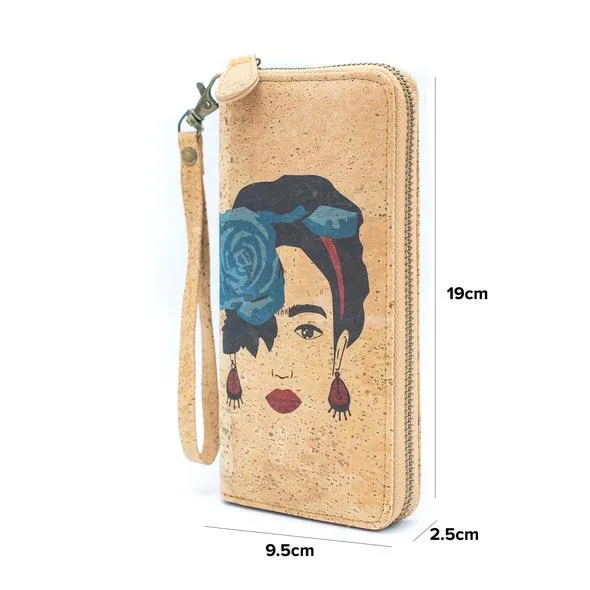 Kork Portemonnaie Art Alto 19 x 9,5 x 2,5 cm Geldbörse Geldbeutel Bio und Vegan viele verschiedene Prints Frida Kahlo – Bild 3