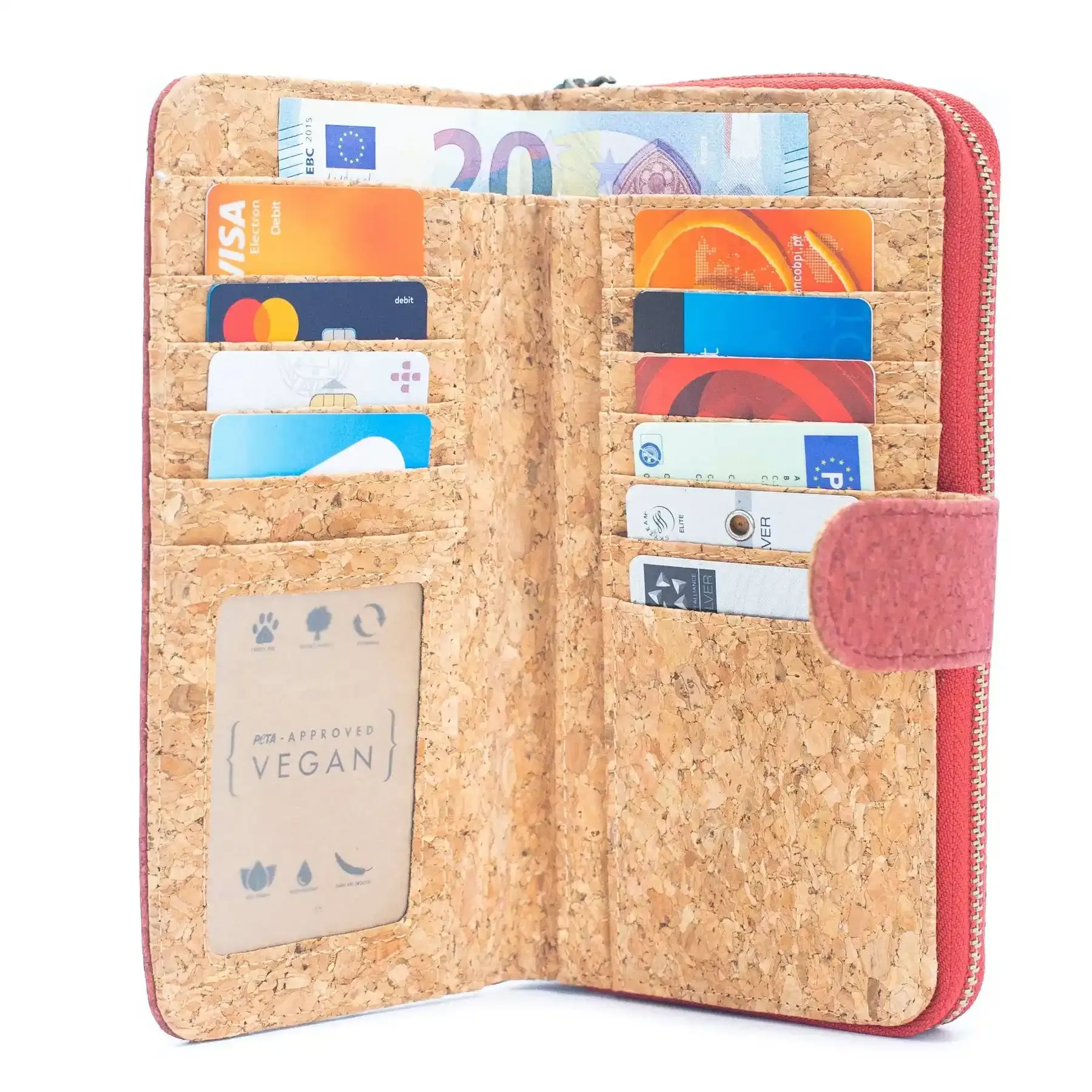 Kork Portemonnaie LRR 19 x 10 x 3 cm Geldbörse Geld Aufbewahrung vegan und nachhaltig Damen Geldbörse Geldtasche Wiladu – Bild 2