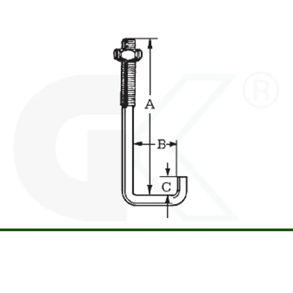 L-Haken M6 mit Mutter, für Profil 70/18 und 76/18 – Bild 3