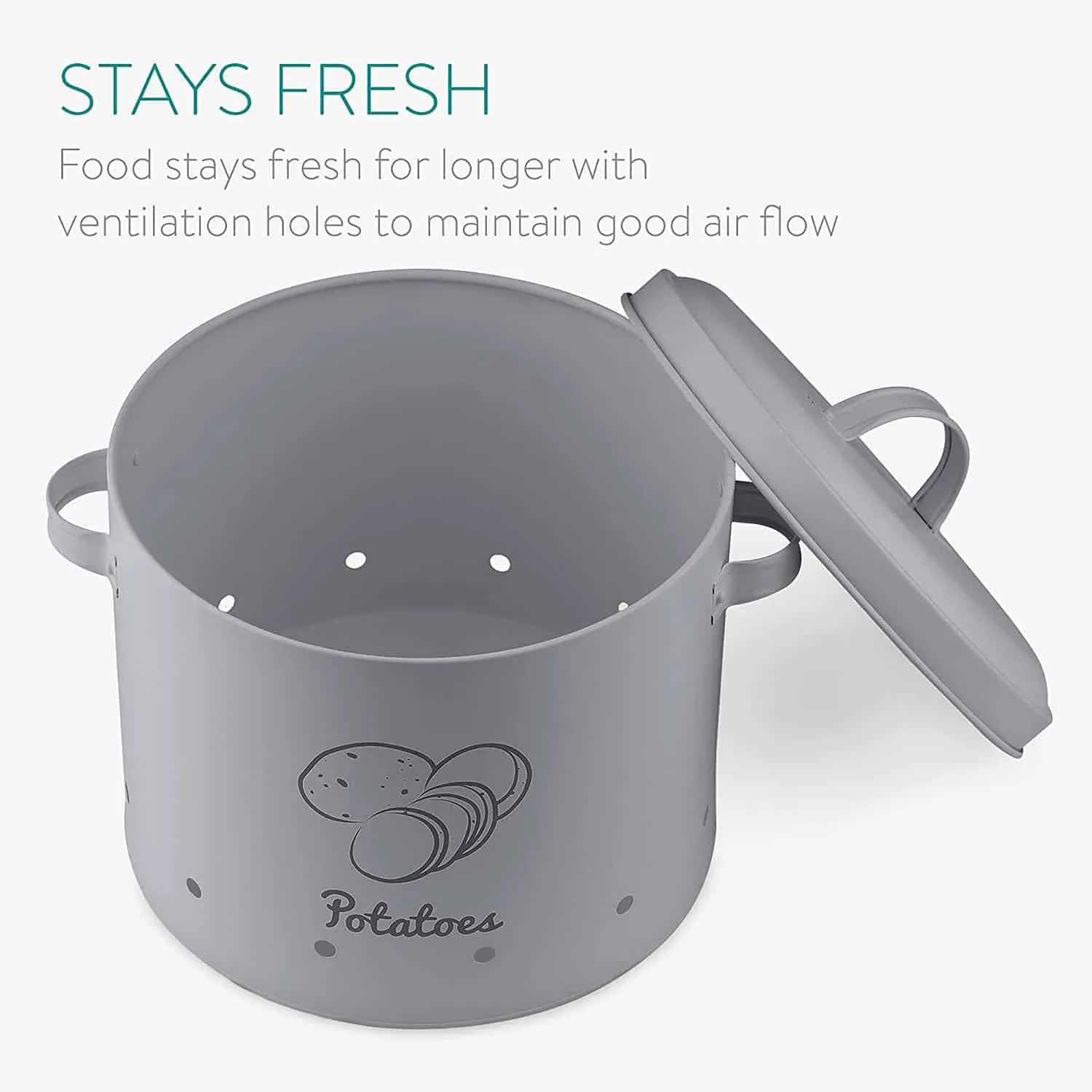 Navaris Vorratsbehälter Aufbewahrung Behälter Set für Kartoffeln Zwiebeln Knoblauch – Bild 3