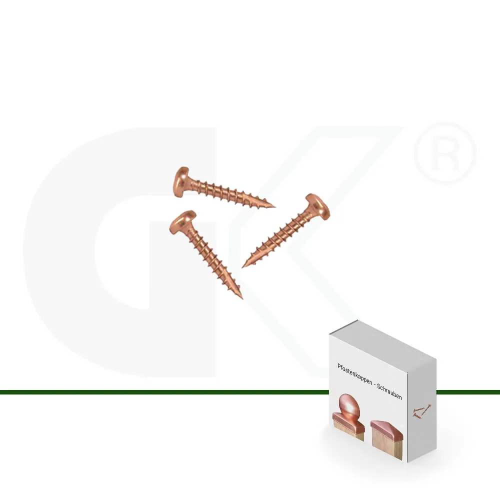 Schrauben für Pfostenabdeckung, Edelstahl verkupfert