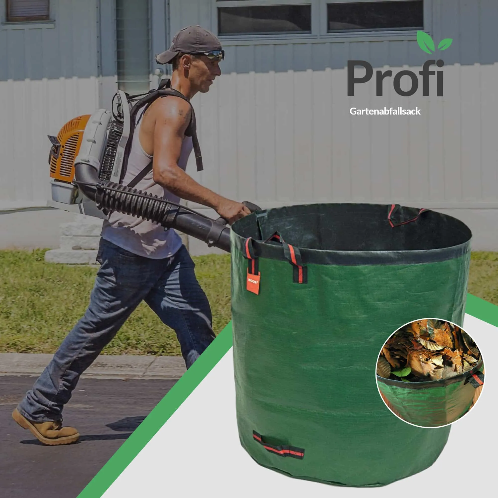 Profi-Gartenabfallsack, für Laub und Gras – Bild 3