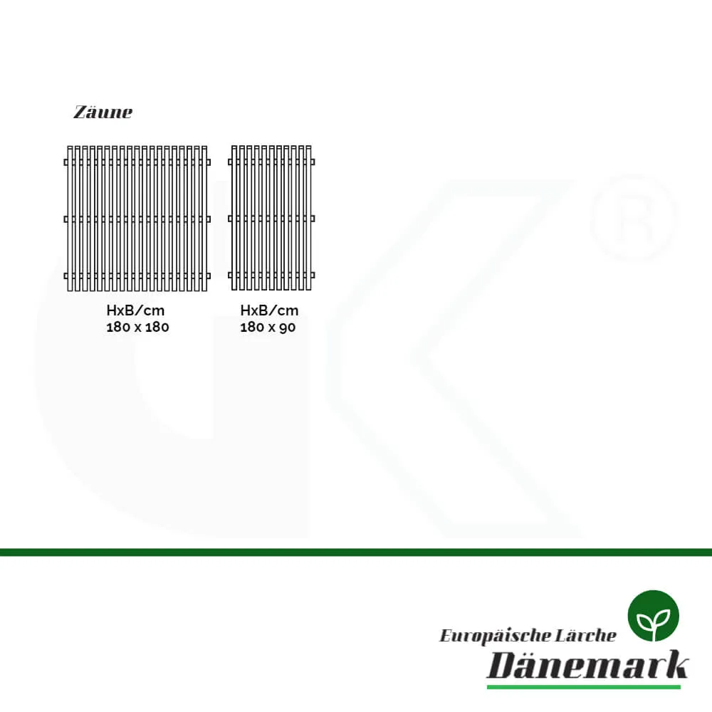 Zaunelement Dänemark, europäische Lärche – Bild 2