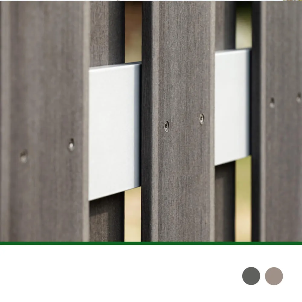 WPC Bretterzaun Jumbo, mit Alu-Riegel – Bild 6