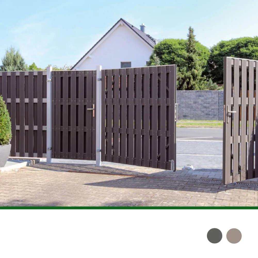 WPC Bretterzaun Jumbo, mit Alu-Riegel – Bild 4