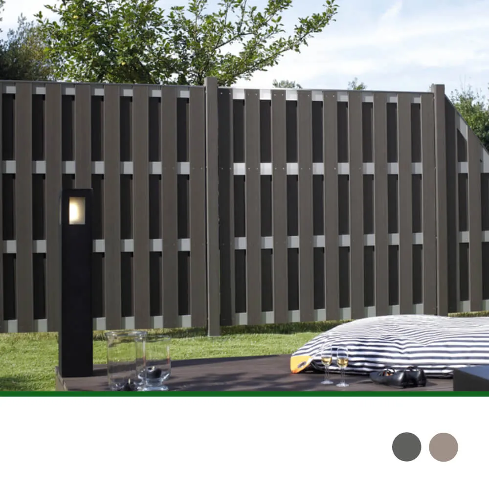 WPC Bretterzaun Jumbo, mit Alu-Riegel
