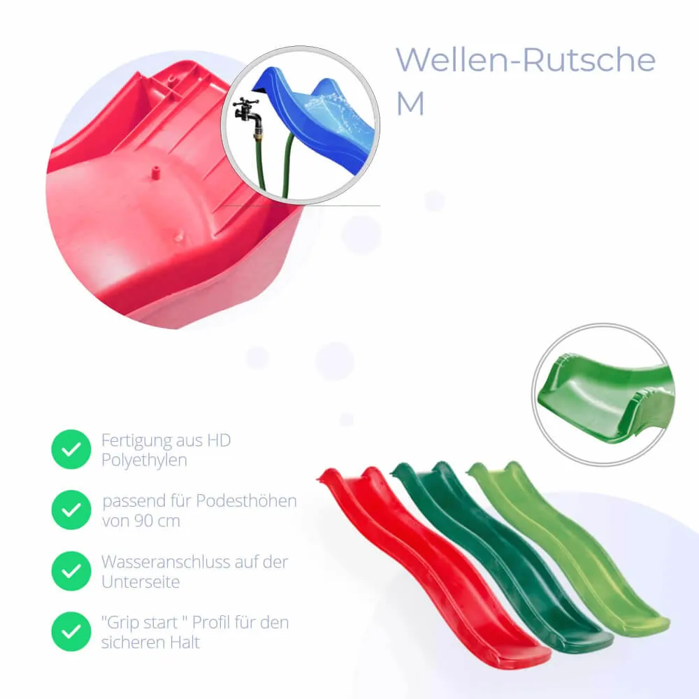 Wellenrutsche M mit Wasseranschluß, für Podesthöhe 90 cm – Bild 2