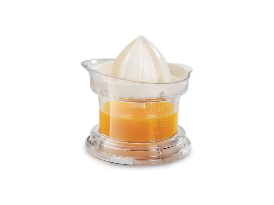 2in1 Zitruspresse und Flaschenaufsatz mit Wechselaufsätzen und zweiseitigem Behälter