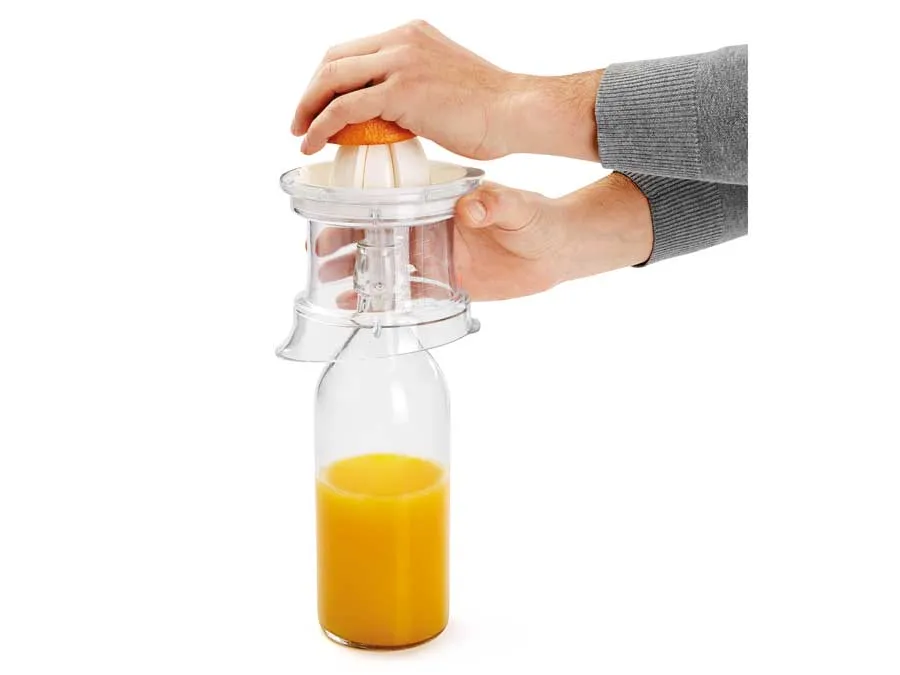 2in1 Zitruspresse und Flaschenaufsatz mit Wechselaufsätzen und zweiseitigem Behälter – Bild 2