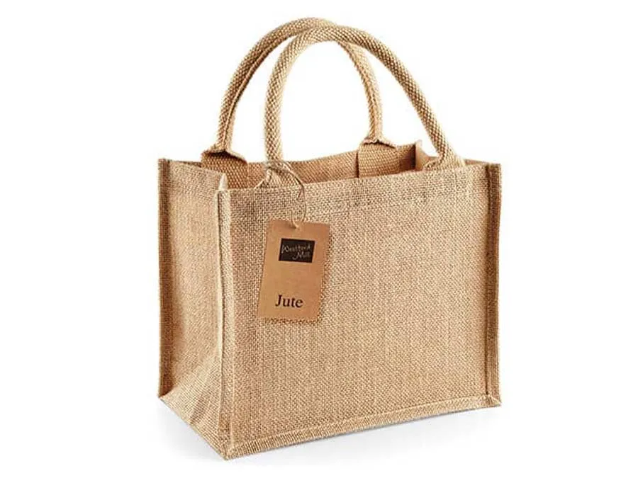Mini Jute-Tasche für kleine Dinge oder als Geschenktüte, selbststehend