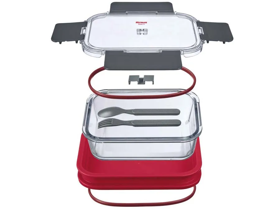 Lunch-Box mit 2 Etagen und Besteck – Bild 2