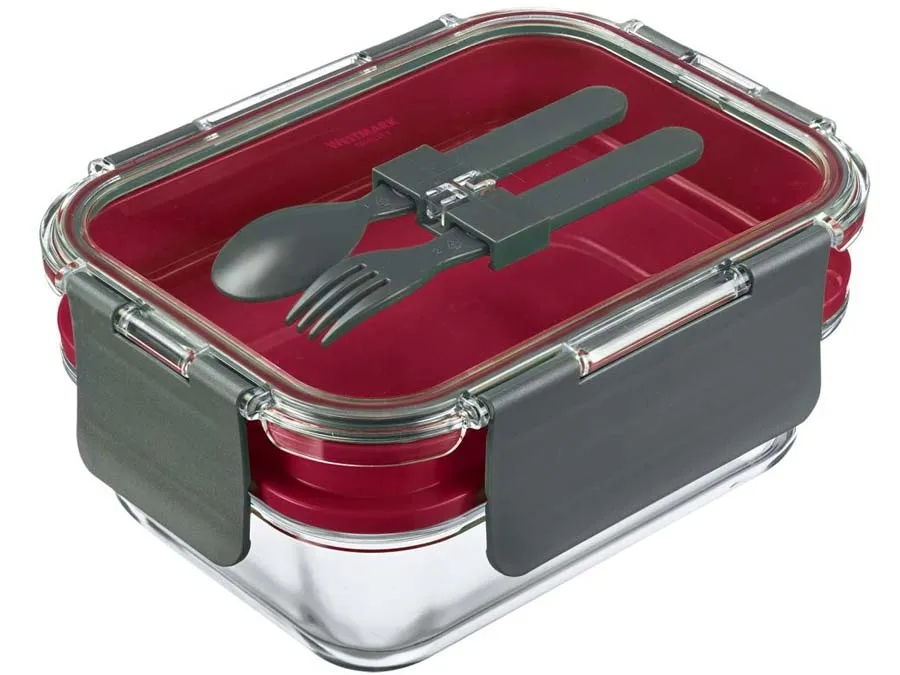 Lunch-Box mit 2 Etagen und Besteck – Bild 4