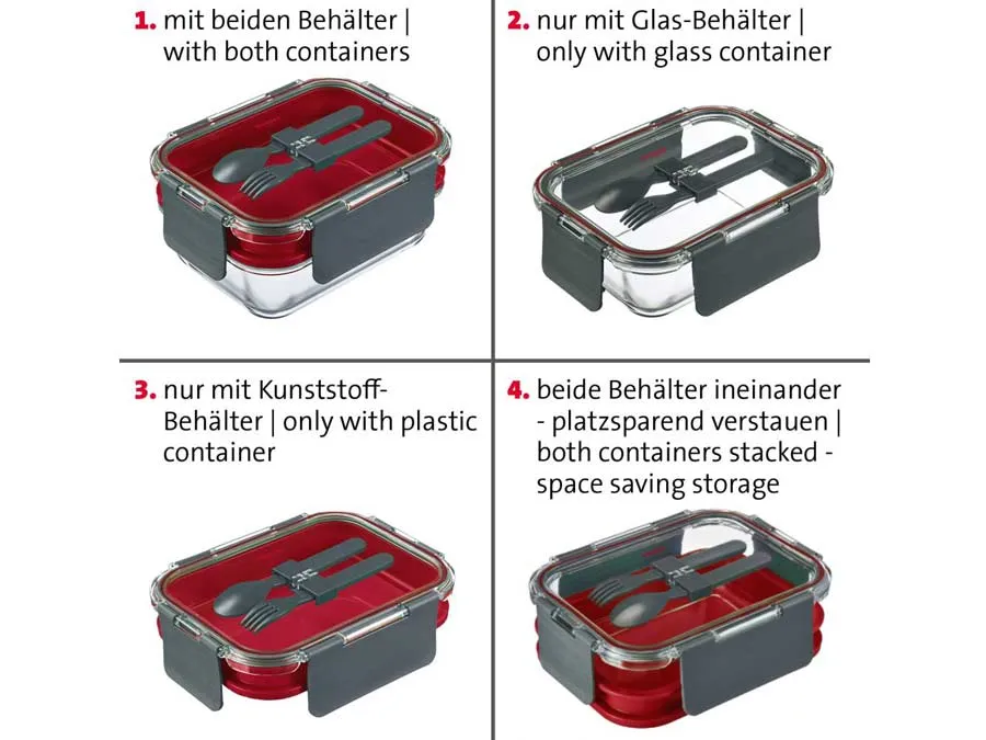 Lunch-Box mit 2 Etagen und Besteck – Bild 5