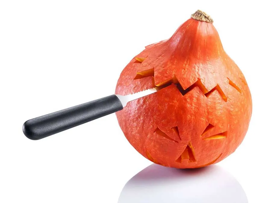 Kürbis Schnitz-Set, 4-teilig mit Schnitzvorlagen – Bild 2