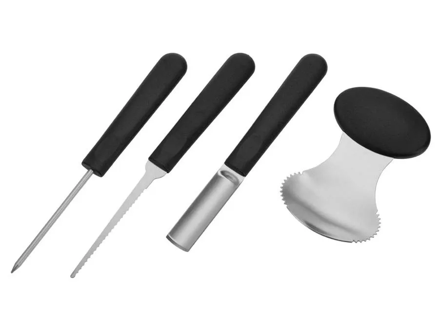 Kürbis Schnitz-Set, 4-teilig mit Schnitzvorlagen – Bild 5