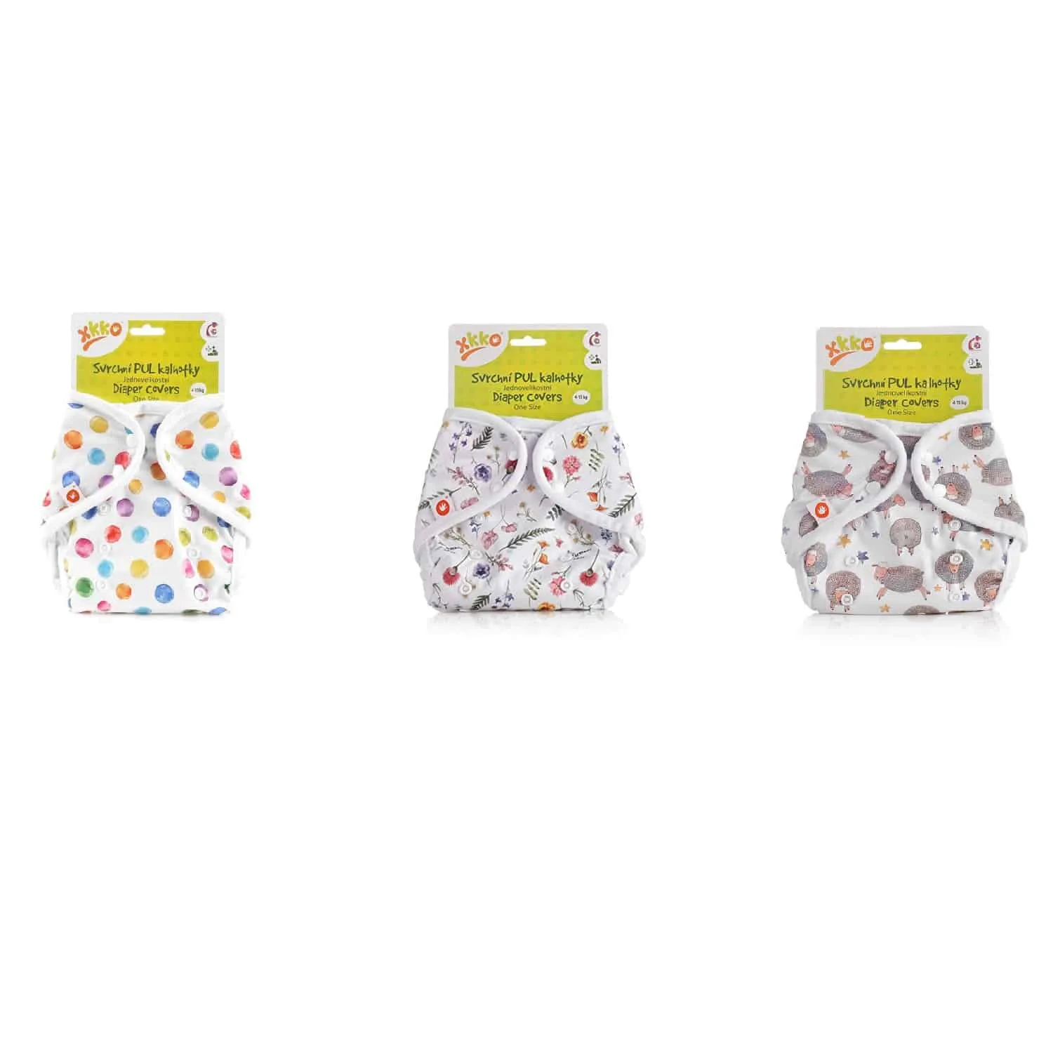 XKKO Überhosen Sparset 3 Stück für Stoffwindeln in One Size oder Newborn Größe