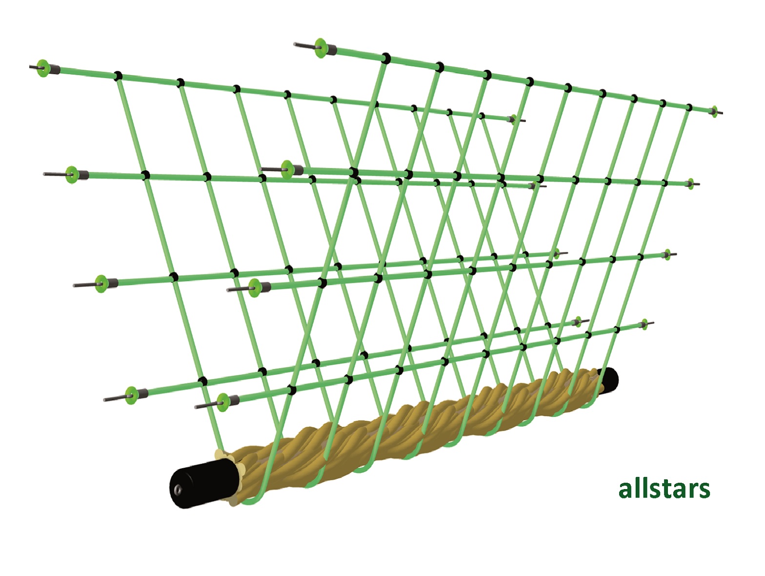 Ullmann Dschungelbrücke 200 Hängebrücke PP Tarzan LS Tampen Netzbrücke farbig Seilbrücke – Bild 2