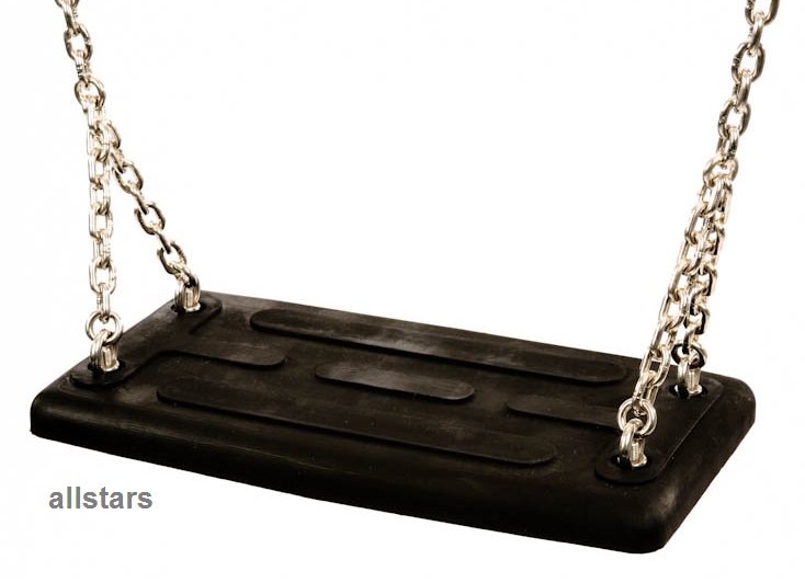 Beckmann Schaukelsitz „Typ 2A“ Gummi Schaukel mit Alu-Einlage ohne Kette schwarz