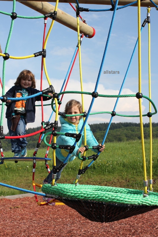 Karussell Nest-Rallye Kinderkarussell Kletterturm Vogelnest Wippe öffentlicher Spielplatz Hally-Gally – Bild 2
