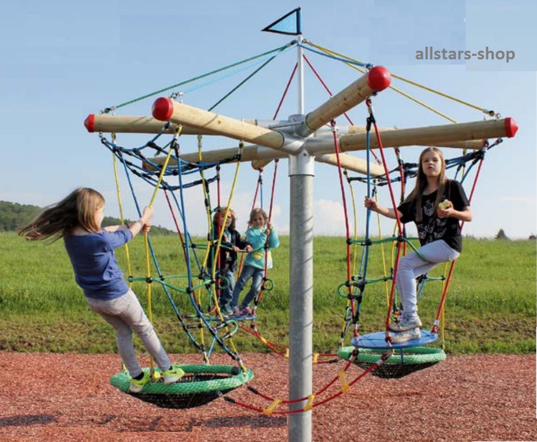 Karussell Nest-Rallye Kinderkarussell Kletterturm Vogelnest Wippe öffentlicher Spielplatz Hally-Gally – Bild 4