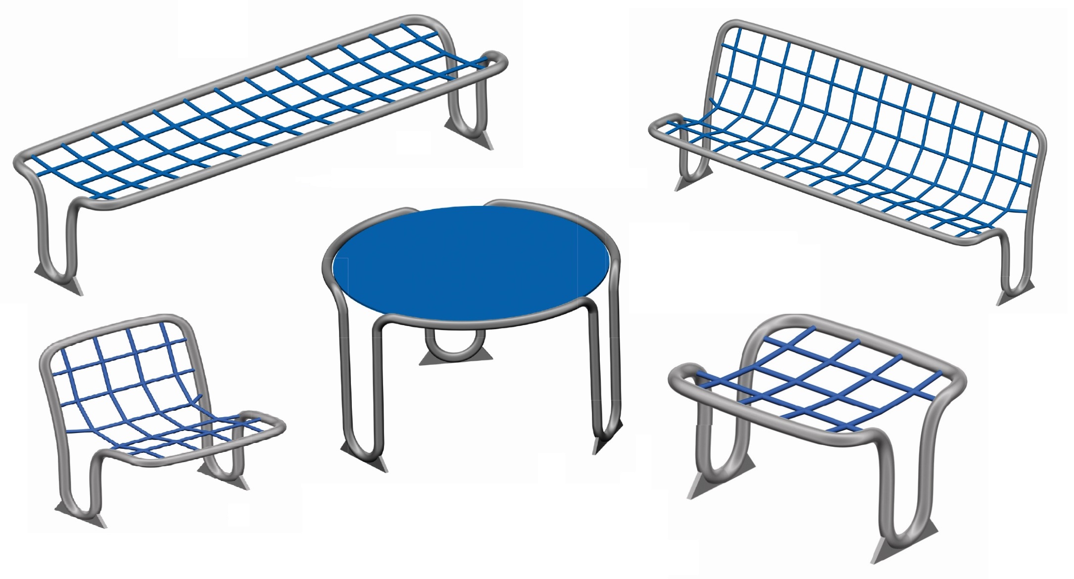 Schlendrian Bank Parkbank mit Lehne Edelstahl V2A Spielplatz öffentlicher Hally-Gally – Bild 2