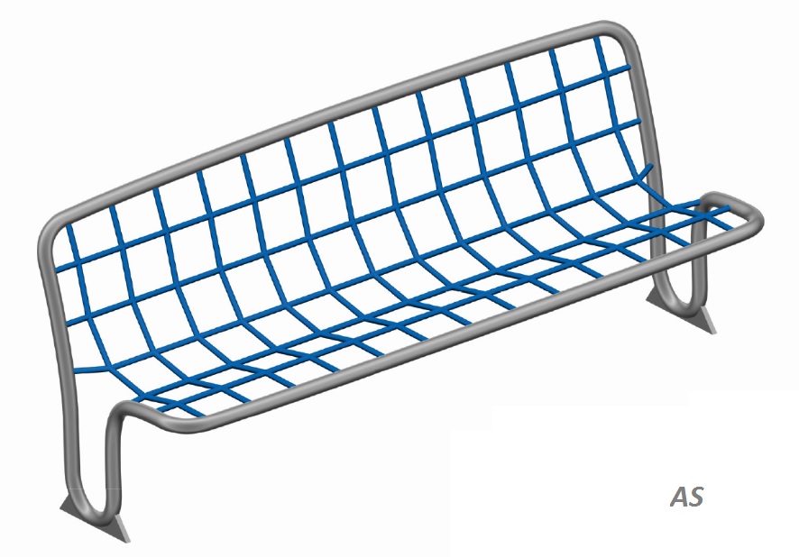 Schlendrian Bank Parkbank mit Lehne Edelstahl V2A Spielplatz öffentlicher Hally-Gally