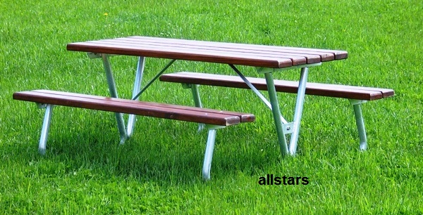 Picknick Bank ohne Holzlatten Tisch und Bänke Set Kombination Gartenmöbel Beckmann – Bild 5