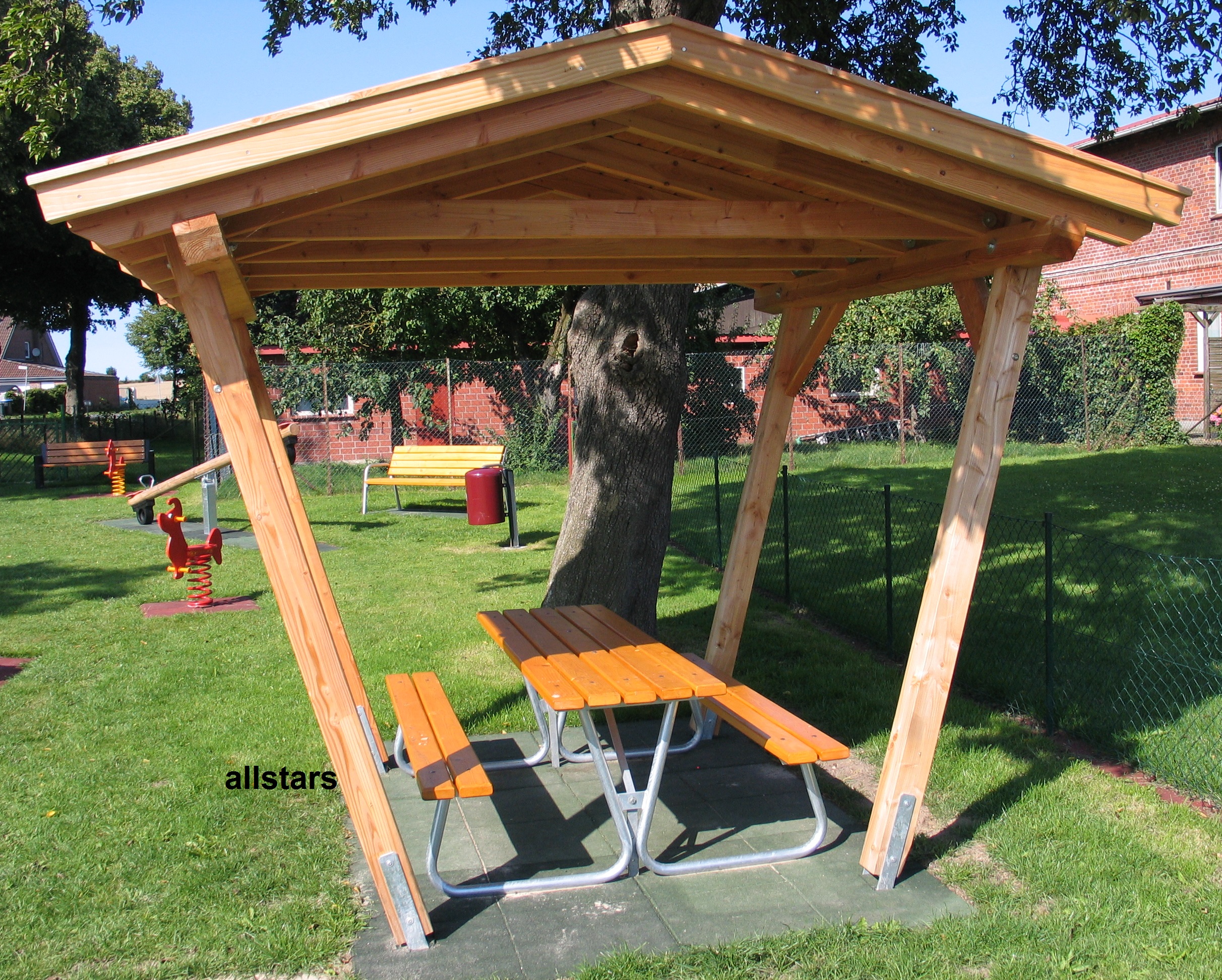 Picknick Bank ohne Holzlatten Tisch und Bänke Set Kombination Gartenmöbel Beckmann – Bild 7