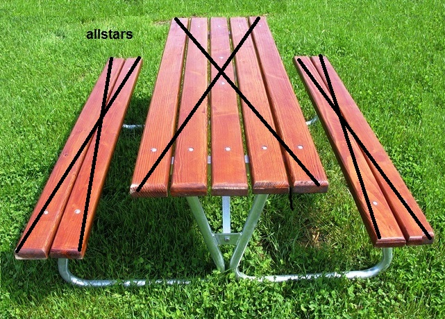 Picknick Bank ohne Holzlatten Tisch und Bänke Set Kombination Gartenmöbel Beckmann – Bild 2