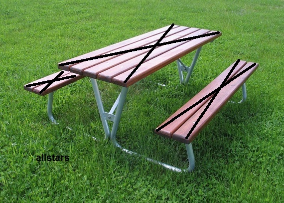 Picknick Bank ohne Holzlatten Tisch und Bänke Set Kombination Gartenmöbel Beckmann – Bild 3