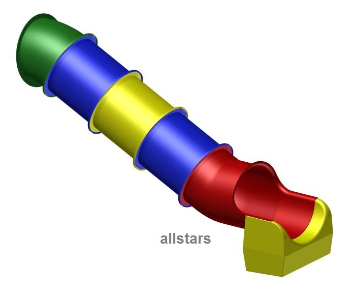 Röhrenrutsche gerade Rutsche L= 7,43 m PH= 4,0 m PE Rotoflex mehrere Module Beckmann