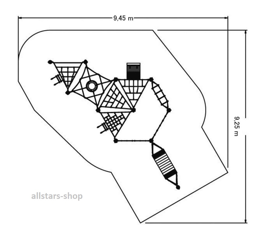 HUCK Wichtelwald Version 1 Mini-Parcours mit Standpfosten Douglasie Kletternetz – Bild 5
