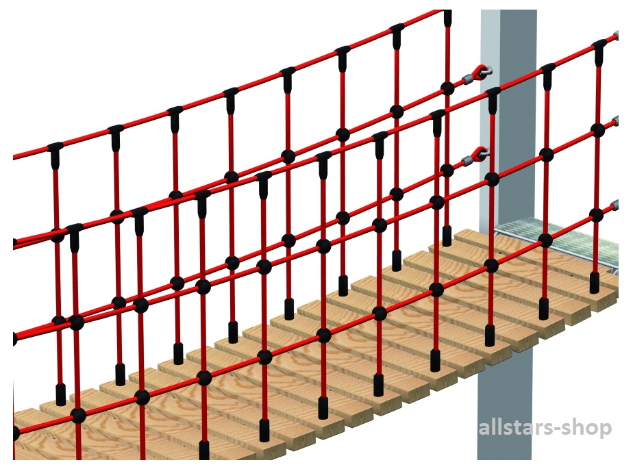 Brücke Holzlaufsteg Länge 4 Meter Lärchensprossen Breite 100 cm Huck – Bild 2