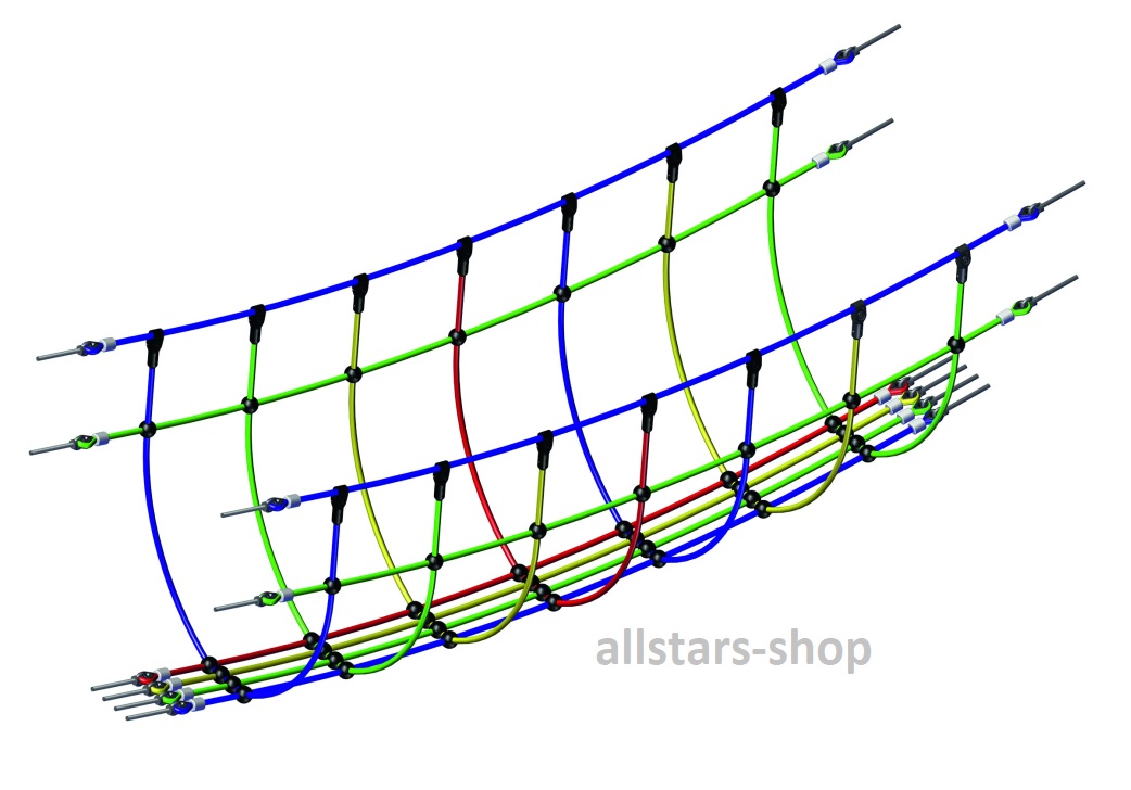 Netzbrücke V-Form 2,0 Meter Kletternetz Seilbrücke Kletterbrücke Hängebrücke Huck – Bild 3