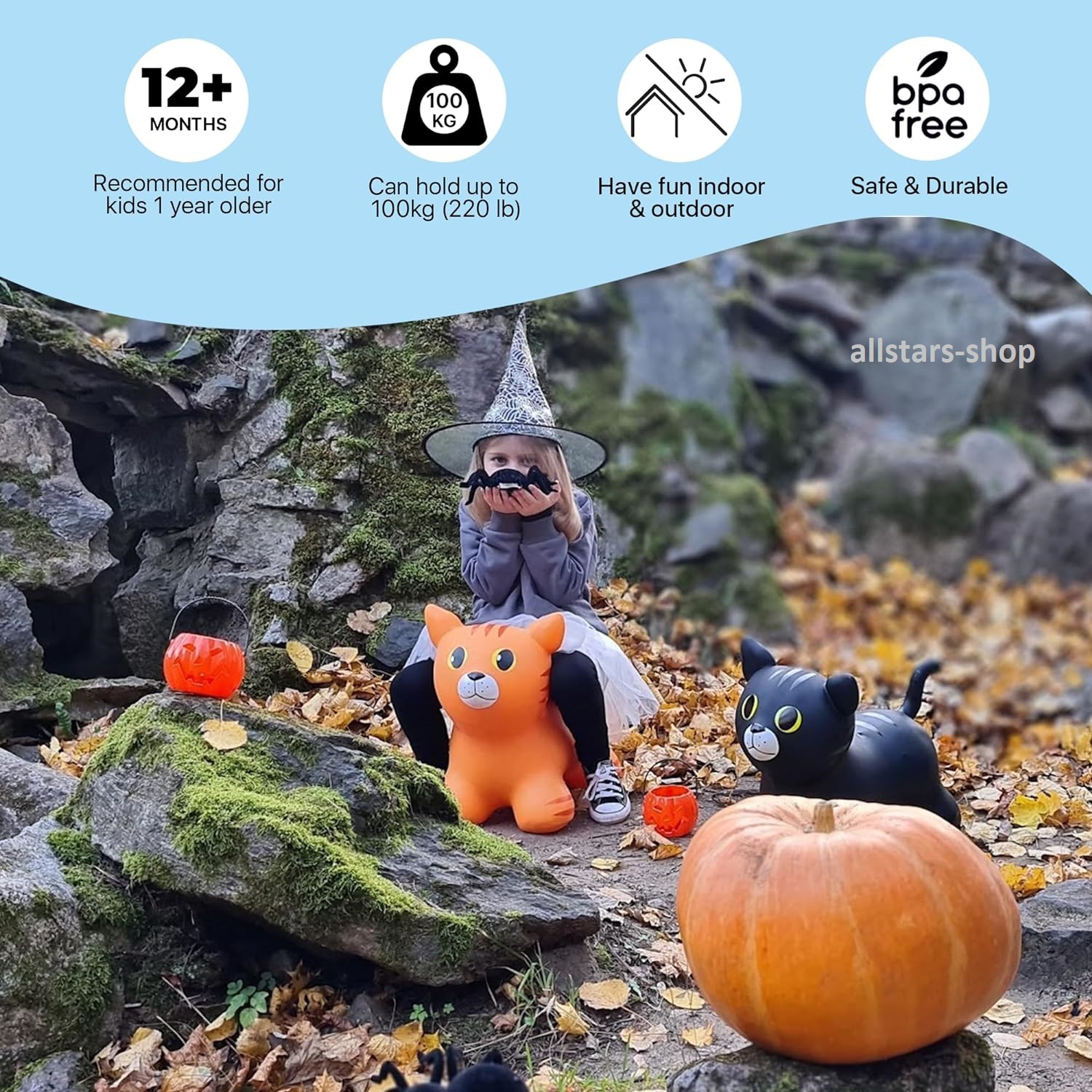 Hüpftier Set Hund+Ferkel+Katze+Kater Hüpfeball Hopser Hüpfgerät Kita allstars – Bild 3