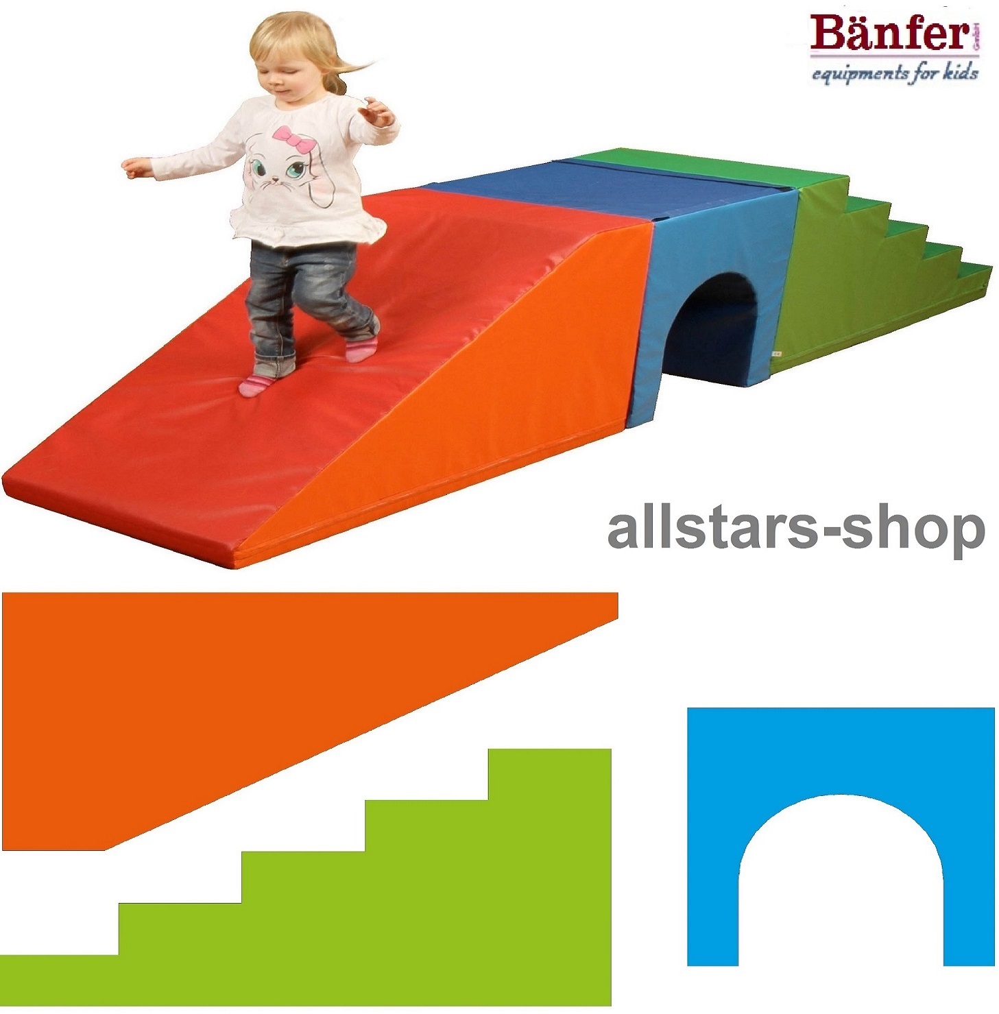 Bänfer Kids Softbausteine 3 tlg. Maxi Schaumstoffbausteine Bausteine Baumodul – Bild 3