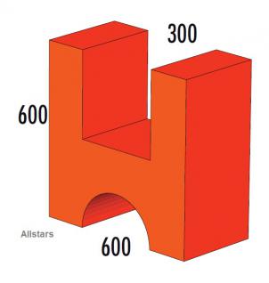 Bänfer Softbaustein Brücke/U-Element 300x600x600 mm Maxi Schaumstoff-Baustein