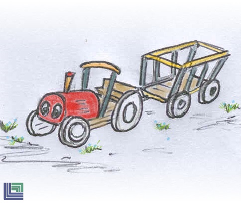 Traktor Bull Midi kleiner Trecker aus Eiche und Robinie für die schon größeren im Kindergarten – Bild 4