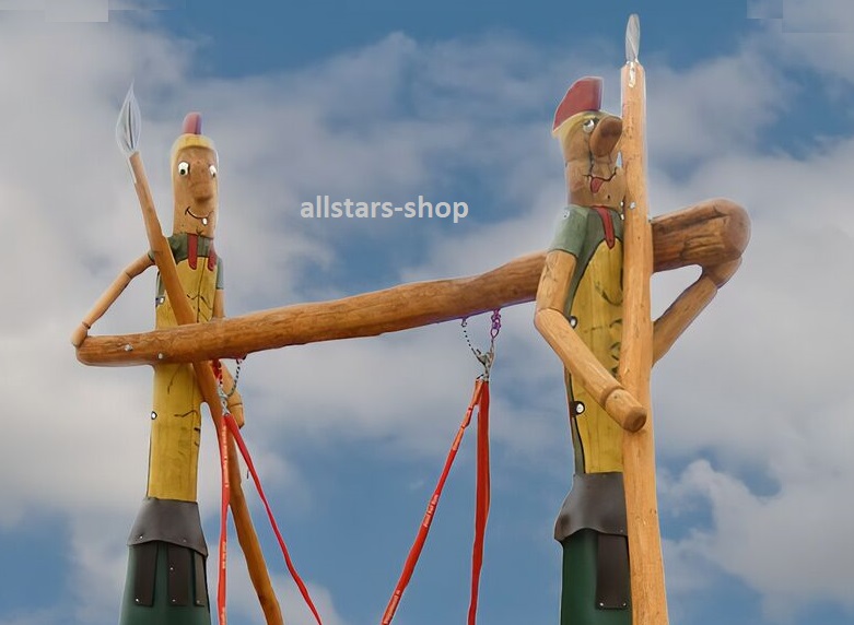 Zweierschaukel „Römerschaukel“ + Nestschaukel Holzschaukel Robinie Eiche Schaukel Holzidee – Bild 3