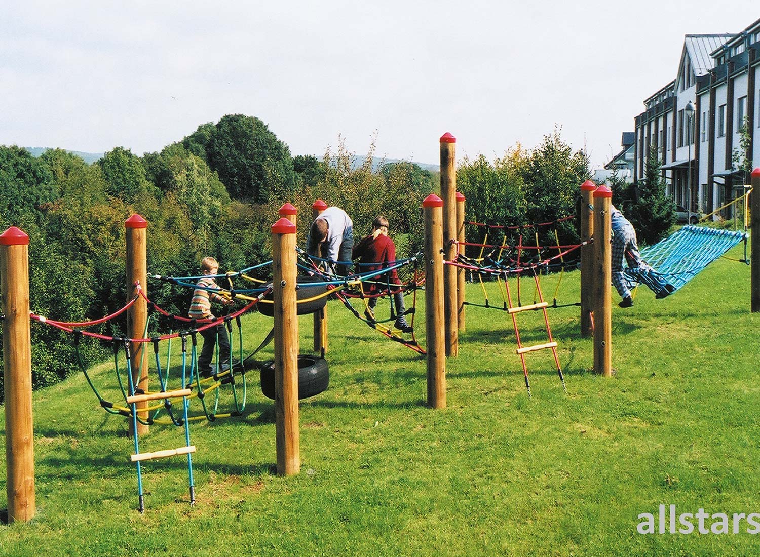 HUCK Wichtelwald Version 1 Mini-Parcours mit Standpfosten Douglasie Kletternetz – Bild 2