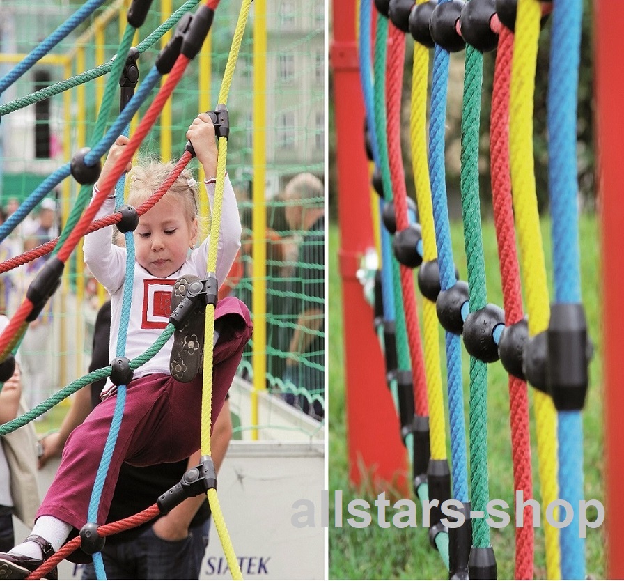 Kletternetz mit Kunststoff-Knotenkugel Herkulesseil 1 m² Ø 16 mm MW 30 cm mit Stahleinlage Huck