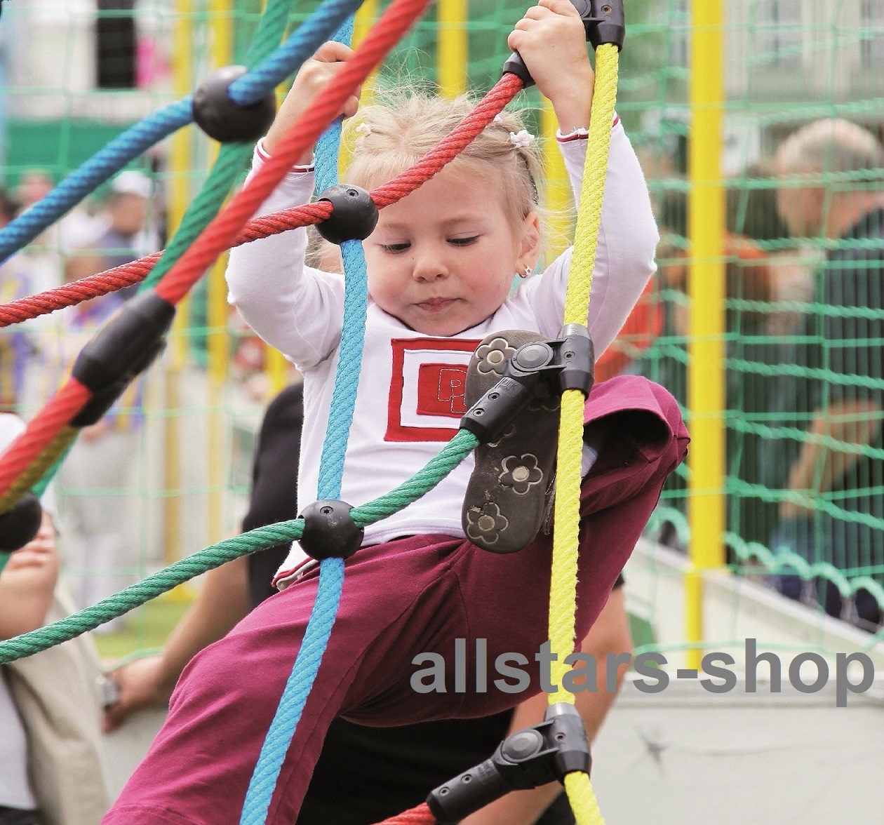 Kletternetz mit Kunststoff-Knotenkugel Herkulesseil 1 m² Ø 16 mm MW 30 cm mit Stahleinlage Huck – Bild 4